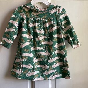 Baby Boden Sz 12-18 months Rabbit Dress Long Sleeves
